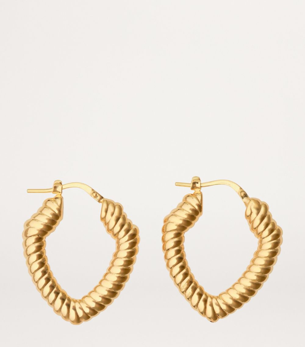 Burberry Burberry Small Gold-Plated Shield Hoop Earrings