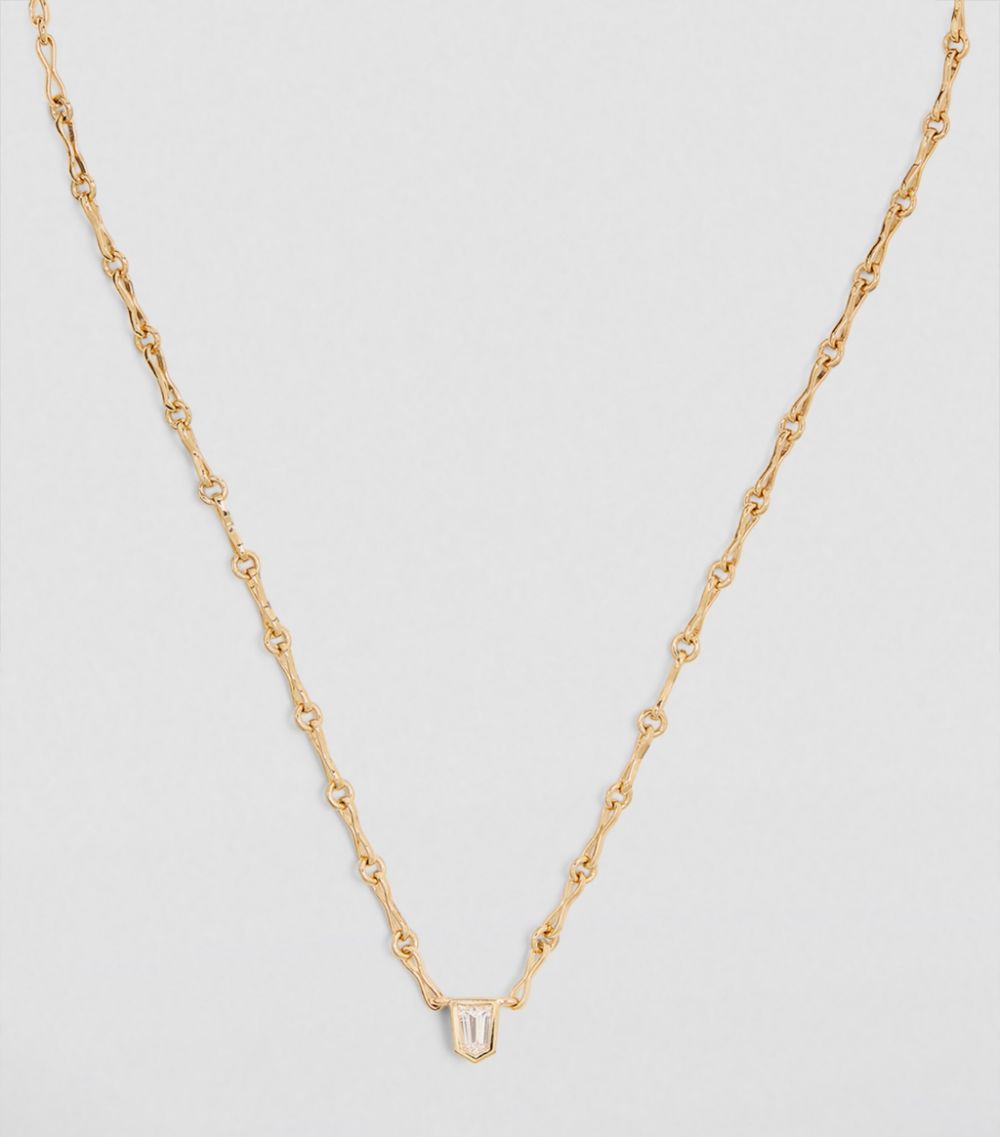 Azlee Azlee Yellow Gold and Diamond Rare-Cut Chain Necklace
