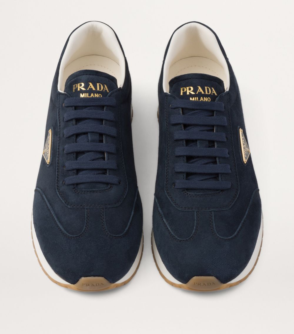 Prada Prada Suede Logo-Plaque Sneakers