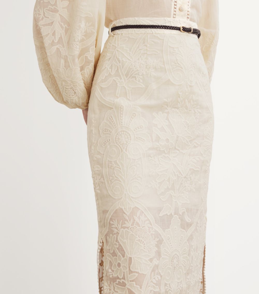 Zimmermann Zimmermann Linen Embroidered Ottie Skirt