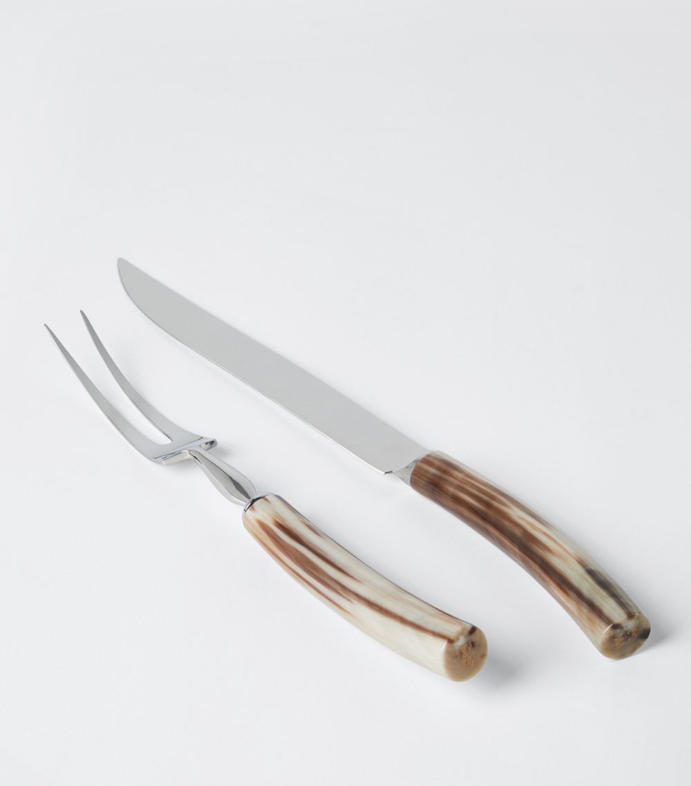 Brunello Cucinelli Brunello Cucinelli Buffalo Horn and Steel Carving Set