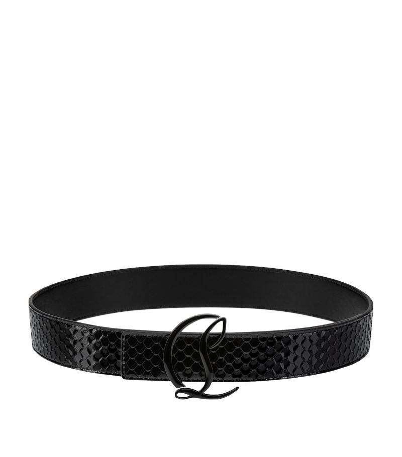 Christian Louboutin Christian Louboutin Cl Logo Patent Leather Belt