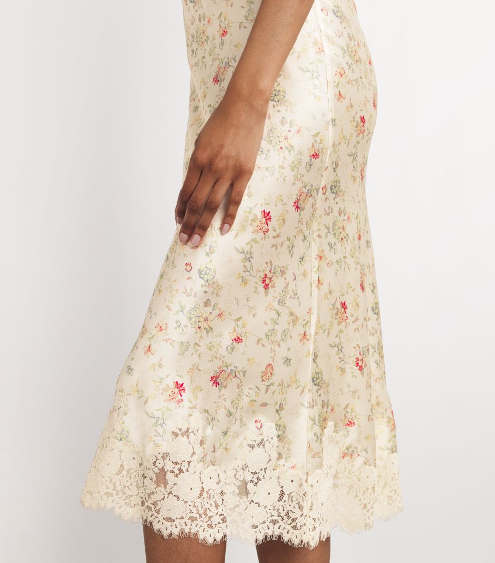 Dôen Dôen Silk Floral Elowen Midi Skirt