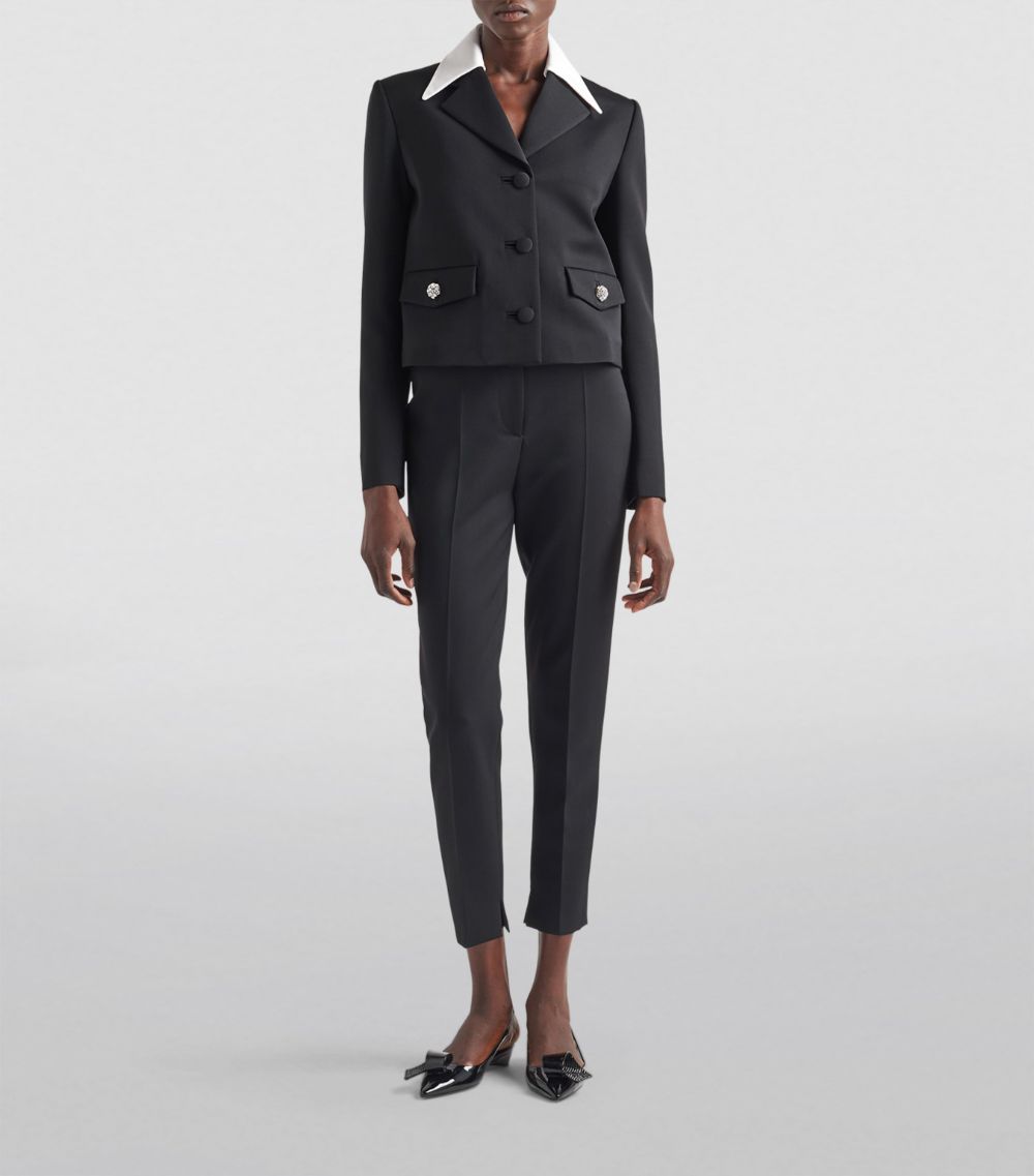 Prada Prada Wool Sateen Cigarette Trousers