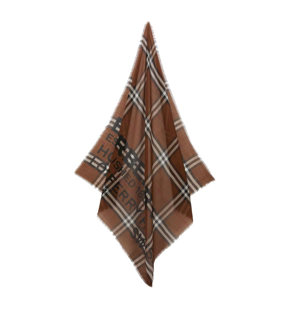 Burberry Burberry Wool Check Horseferry Print Scarf