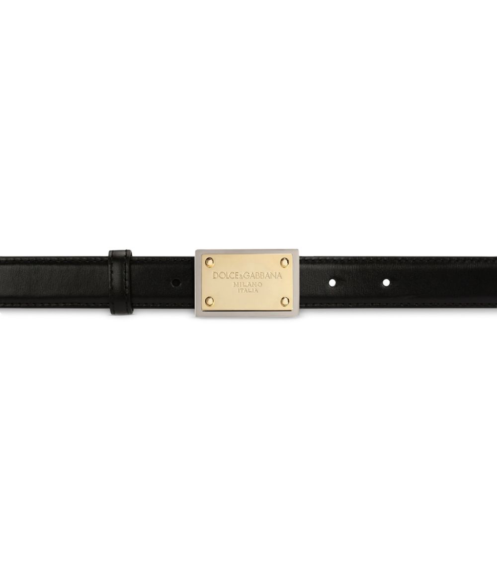 Dolce & Gabbana Dolce & Gabbana Thin Leather Dg Buckle Belt