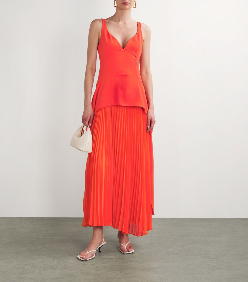 Simkhai Simkhai Pleated Sequoia Maxi Dress