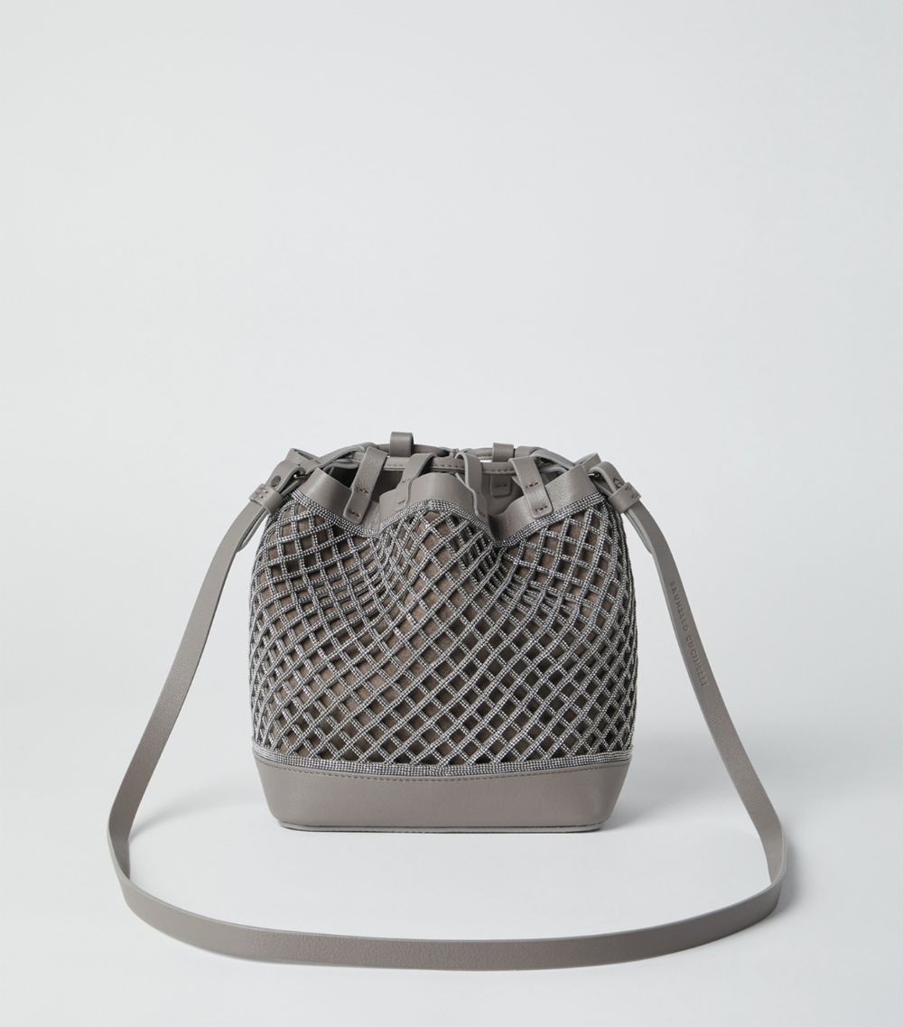 Brunello Cucinelli Brunello Cucinelli Leather Monili-Net Bucket Bag