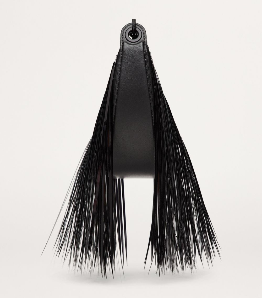 VALENTINO GARAVANI Valentino Garavani Mini Fringed Vlogo Moon Shoulder Bag