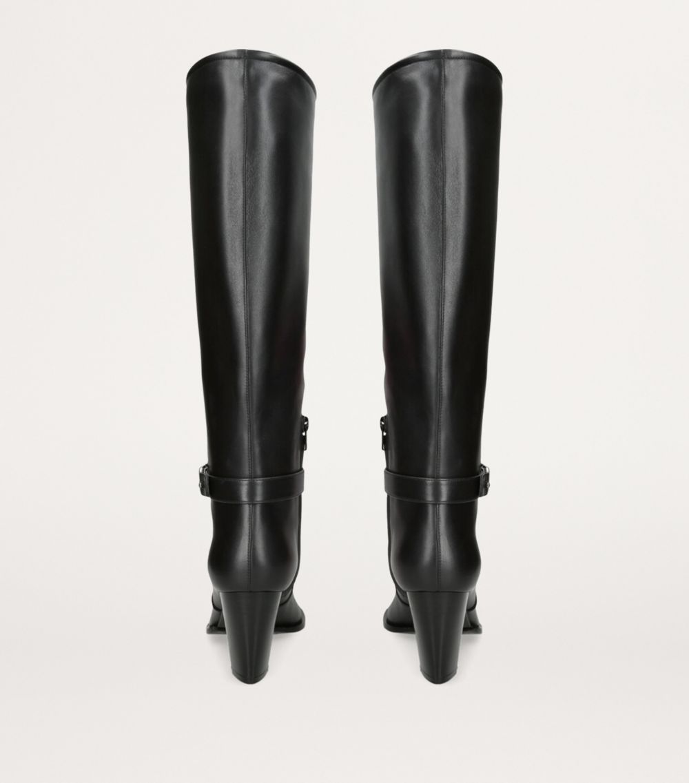 VALENTINO GARAVANI Valentino Garavani Leather Vlogo Knee-High Boots 75