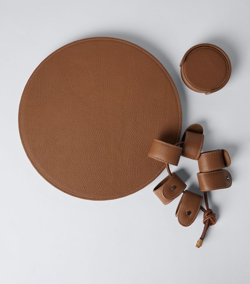 Brunello Cucinelli Brunello Cucinelli Leather Table Set