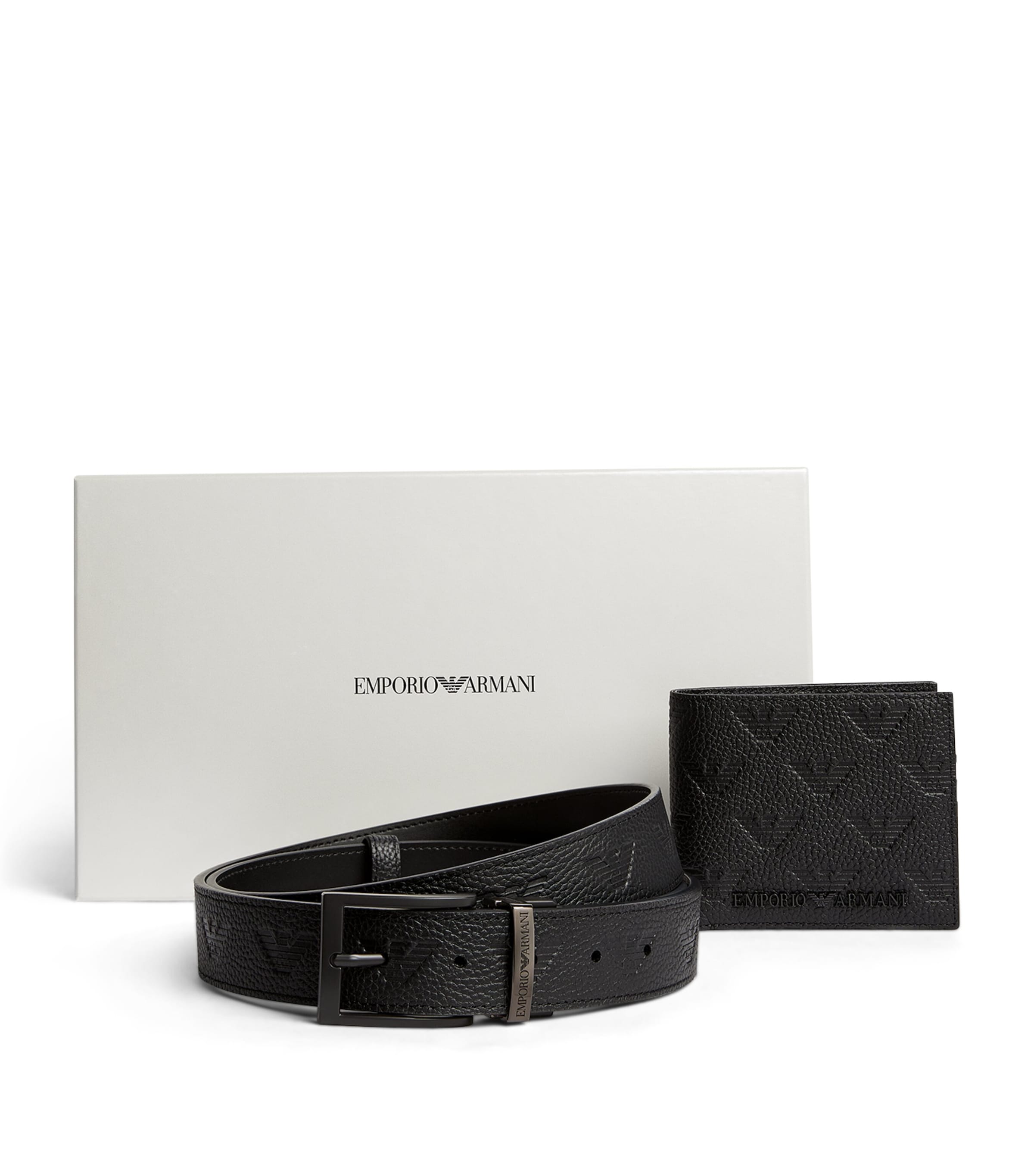 Emporio Armani Emporio Armani Leather Wallet and Belt Gift Set