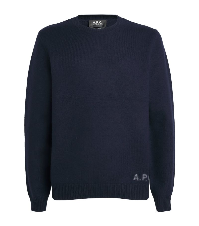 A.P.C. A. P.C. Virgin Wool Logo-Detail Sweater