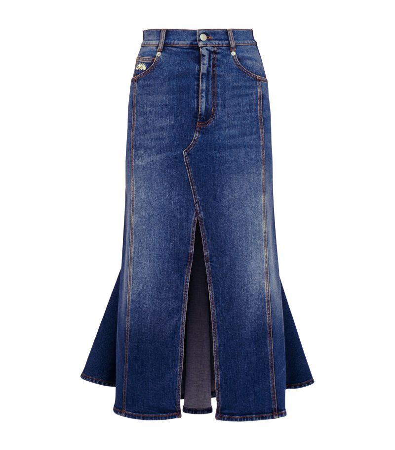 Alexander McQueen Alexander Mcqueen Denim Midi Skirt