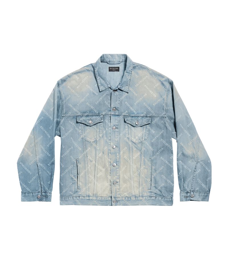 Balenciaga Balenciaga Oversized Logo Print Denim Jacket