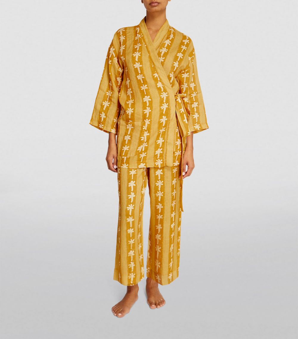Desmond & Dempsey Desmond & Dempsey Linen Printed Pyjama Set