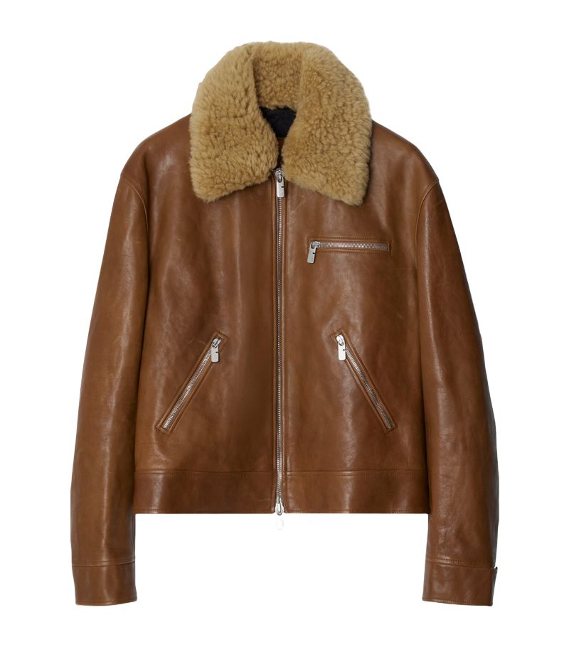 Burberry Burberry Leather Shearling Aviator Jacket