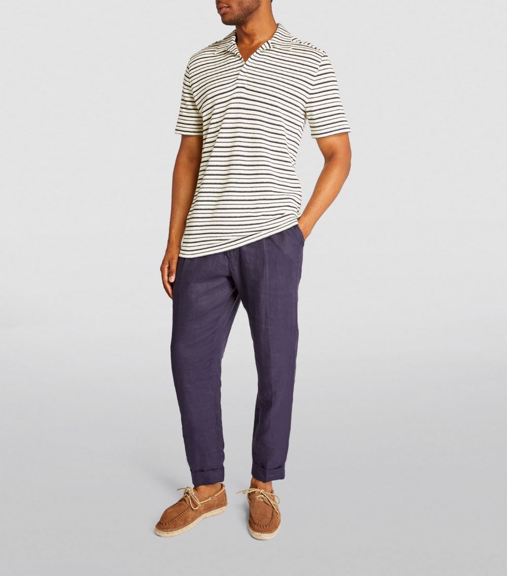 Eton Eton Knitted Striped Polo Shirt