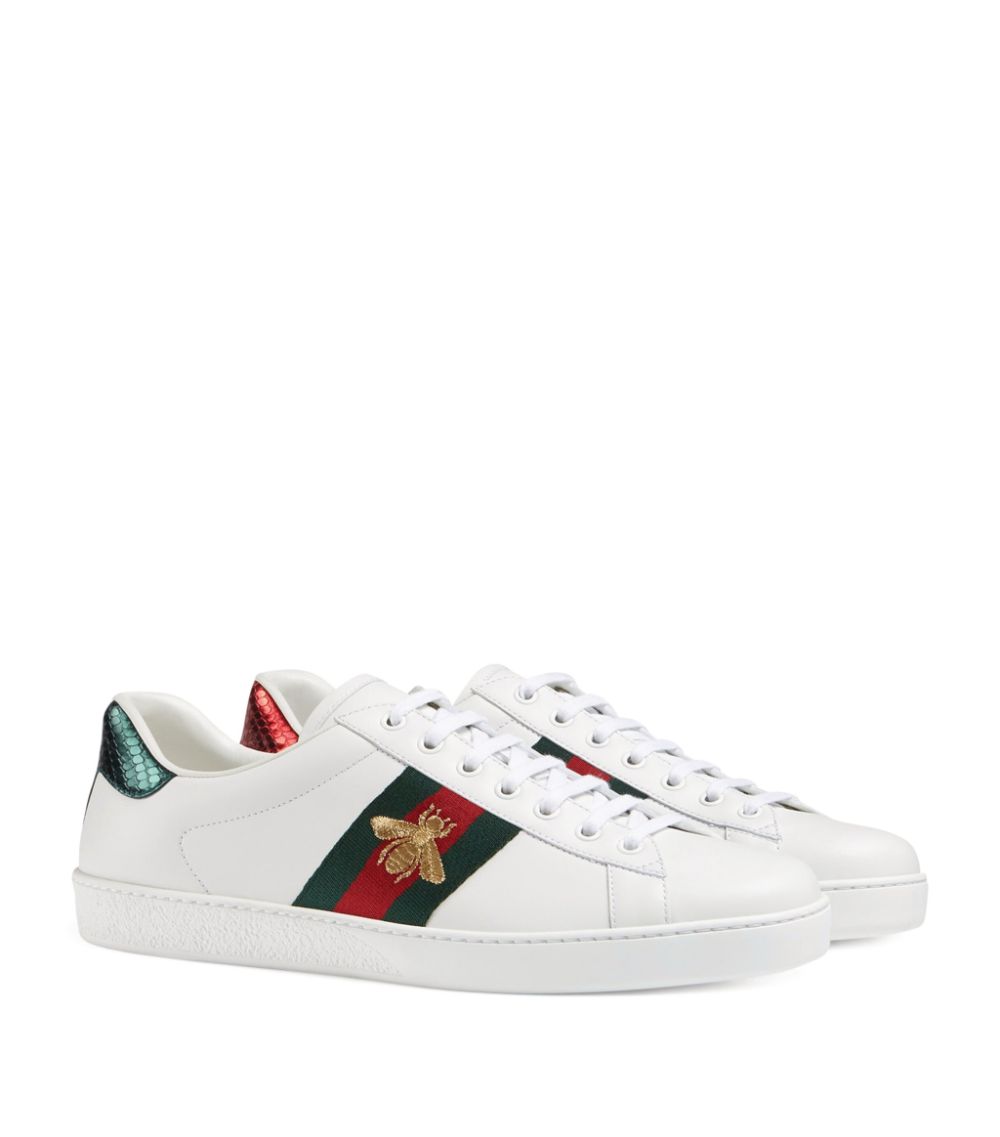 Gucci Gucci Leather Embroidered Ace Sneakers