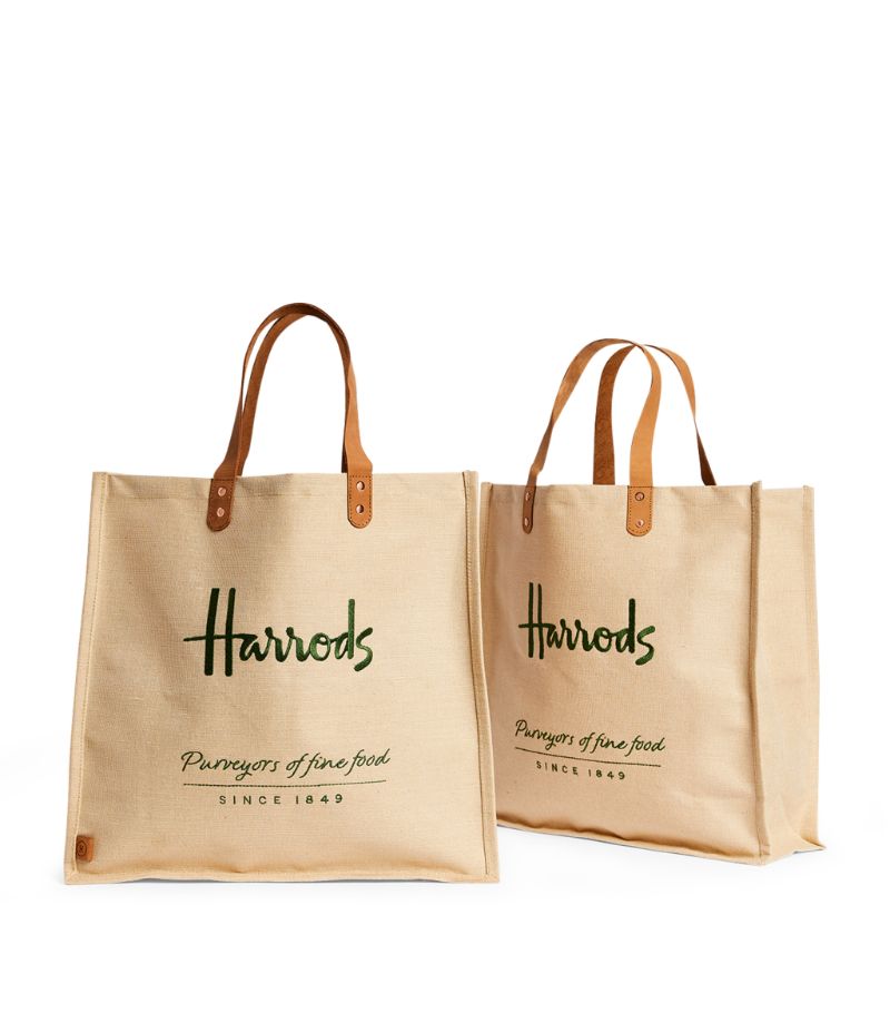 Harrods Harrods Harrods Food Halls Jute Bags (Set Of 2)