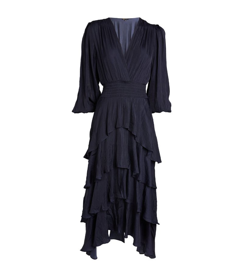  Maje Ruffled Midi Dress