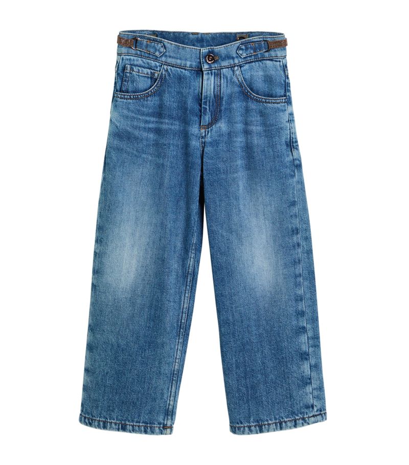 Brunello Cucinelli Kids Brunello Cucinelli Kids Monili-Tab Straight Jeans (4-12 Years)