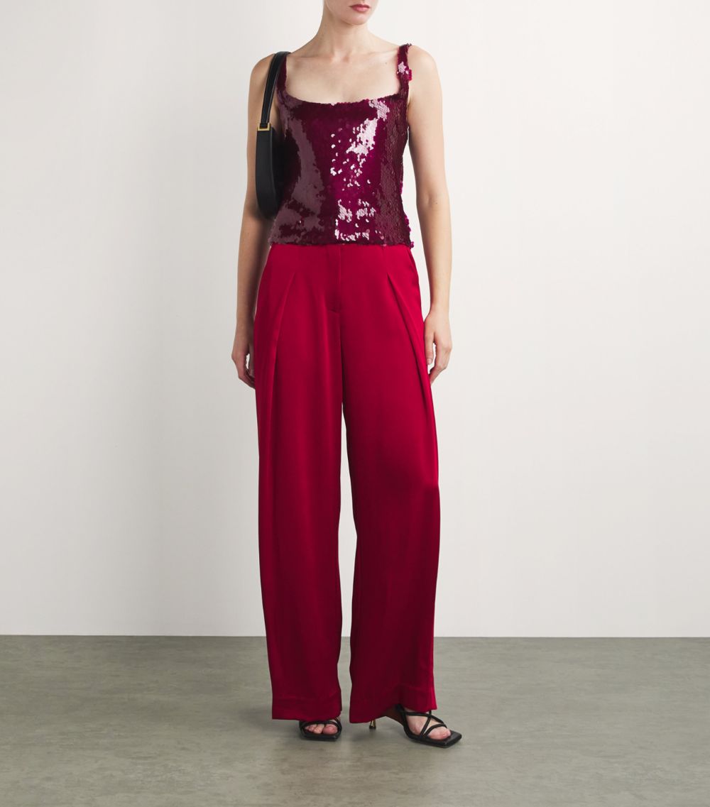 Simkhai Simkhai Satin Mercer Wide-Leg Trousers