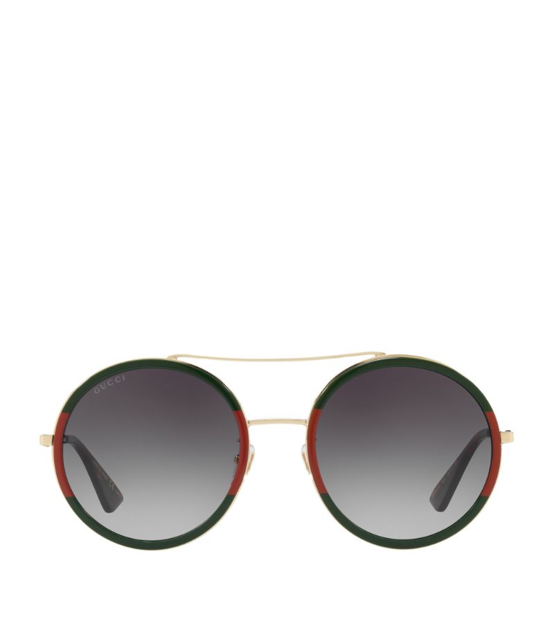 Gucci Gucci Stripe Oval Pilot Sunglasses