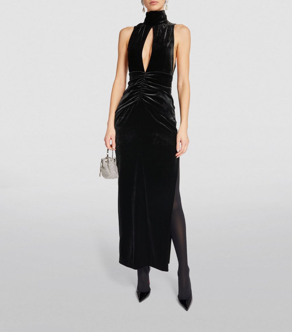 Alessandra Rich Alessandra Rich Velvet Sleeveless Maxi Dress