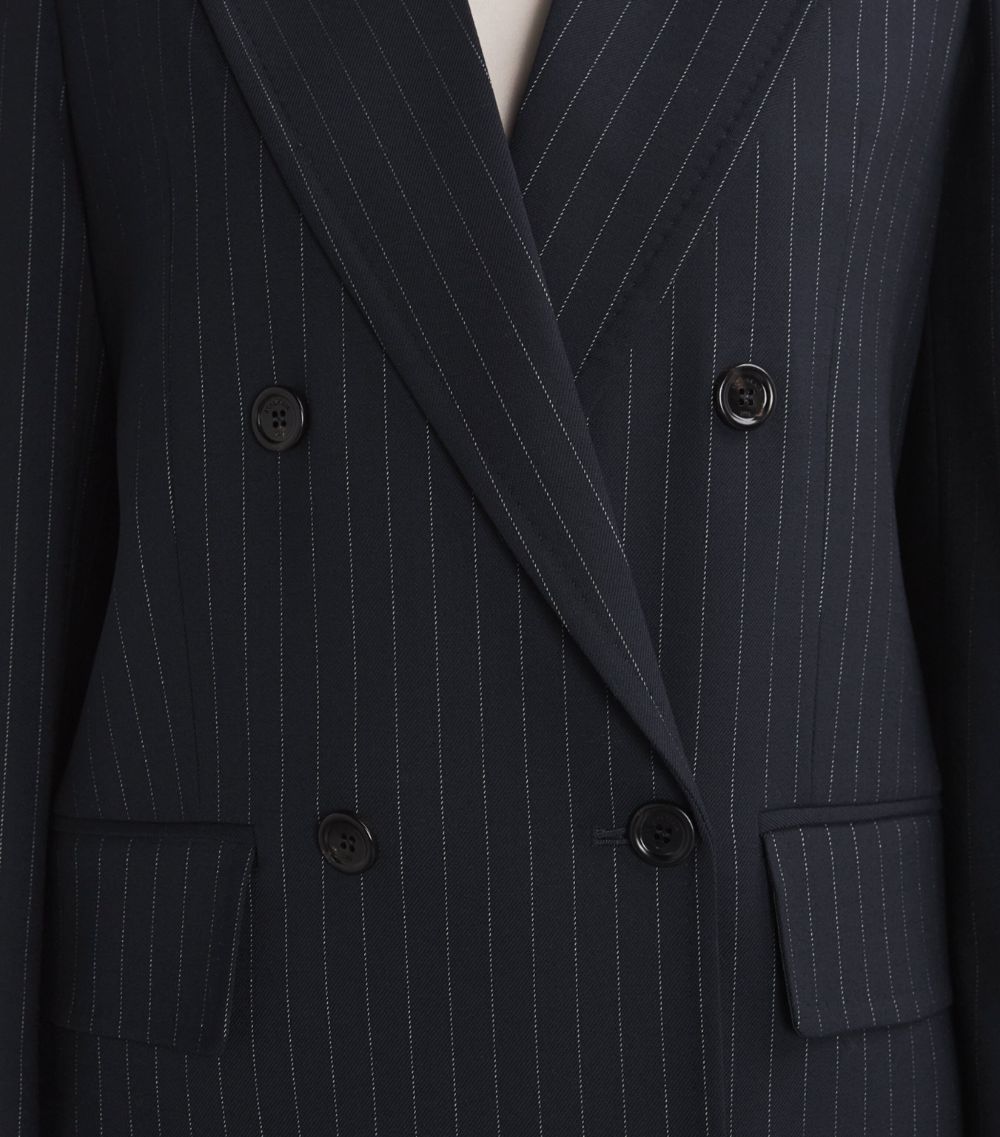 Max Mara Max Mara Wool Pinstripe Double-Breasted Blazer