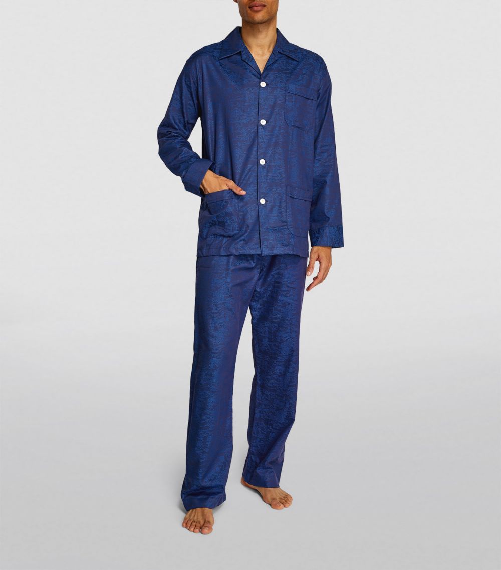 Derek Rose Derek Rose Cotton Jacquard Pyjama Set