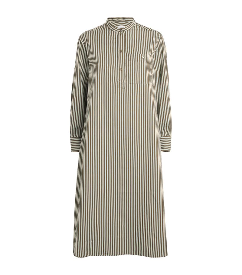  Claudie Pierlot Collarless Striped Midi Dress