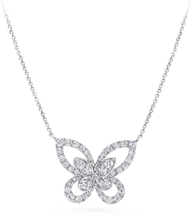 Graff Graff White Gold And Diamond Butterfly Necklace