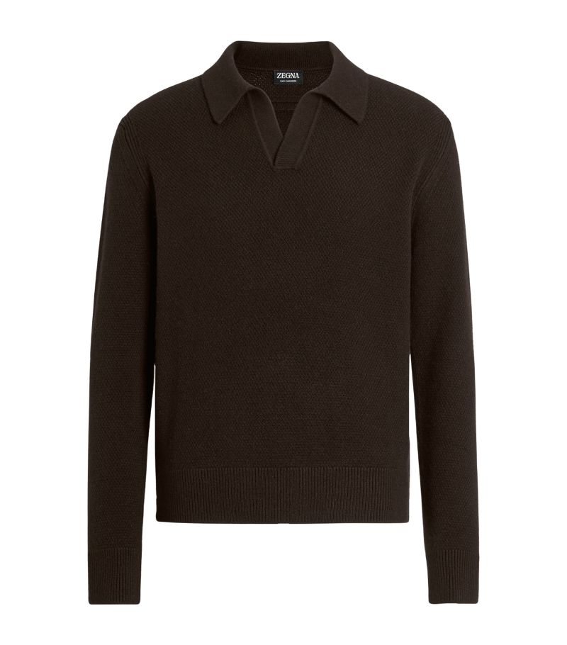 zegna Zegna Mélange Oasi Cashmere Polo Shirt