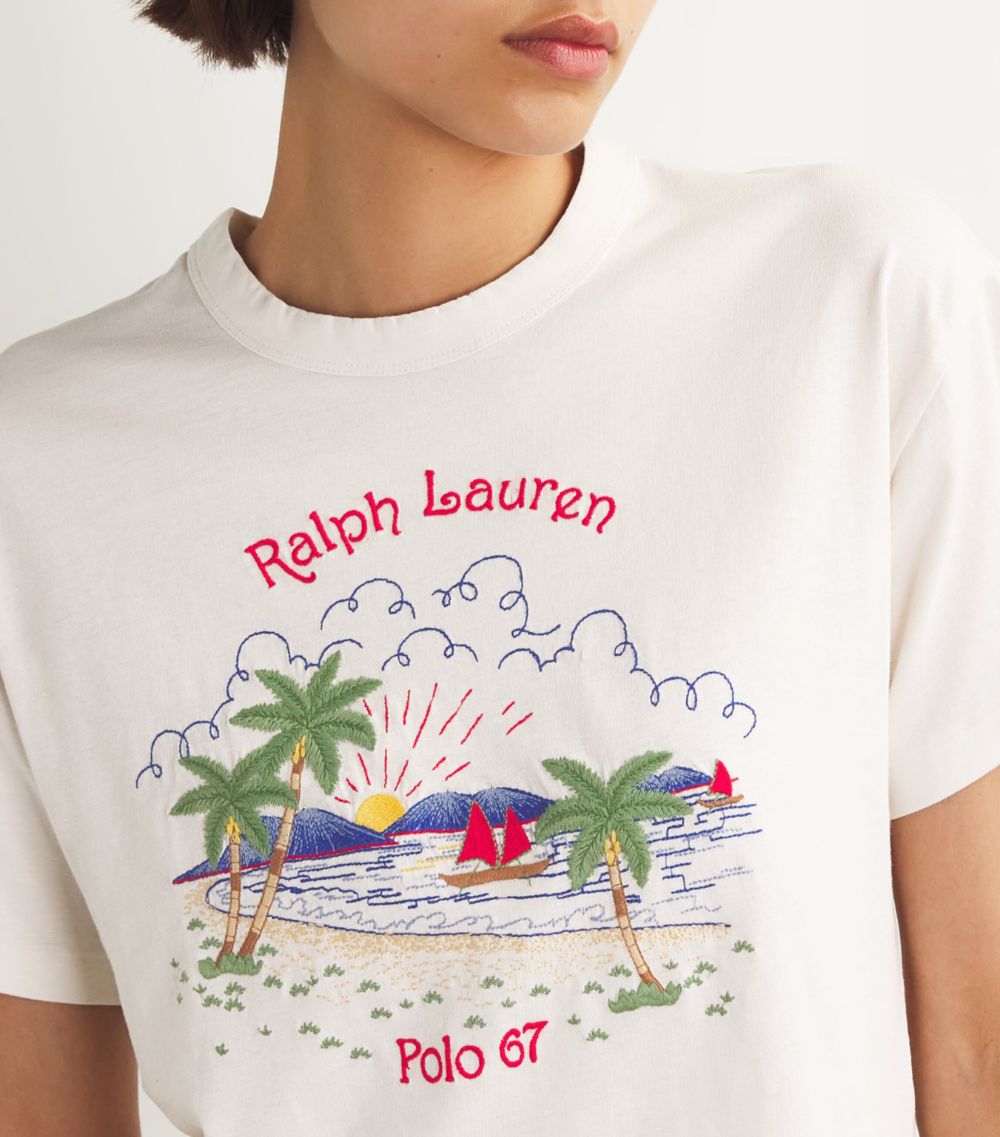 Polo Ralph Lauren Polo Ralph Lauren Cotton-Linen Embroidered Beach T-Shirt