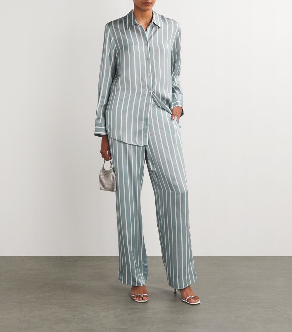 Asceno Asceno Silk Striped London Pyjama Shirt