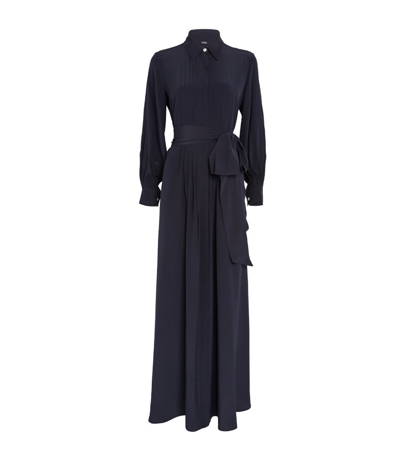 Kiton Kiton Silk Belted Maxi Dress