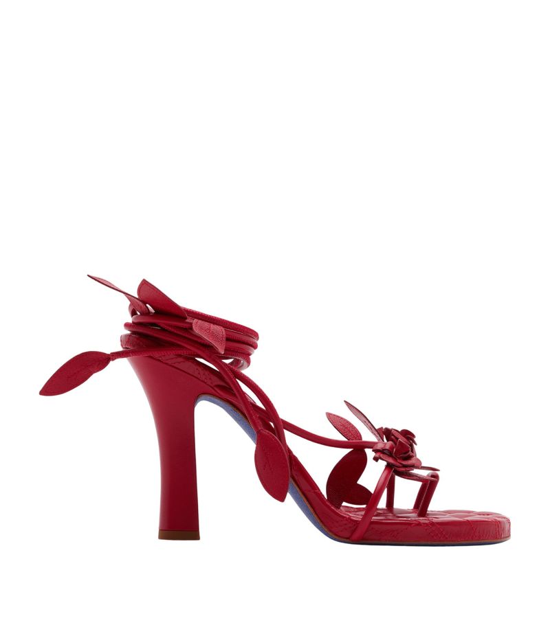 Burberry Burberry Leather Ivy Flora Heeled Sandals 105