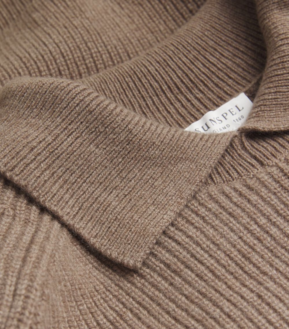 Sunspel Sunspel Wool-Cashmere Ribbed Polo Sweater