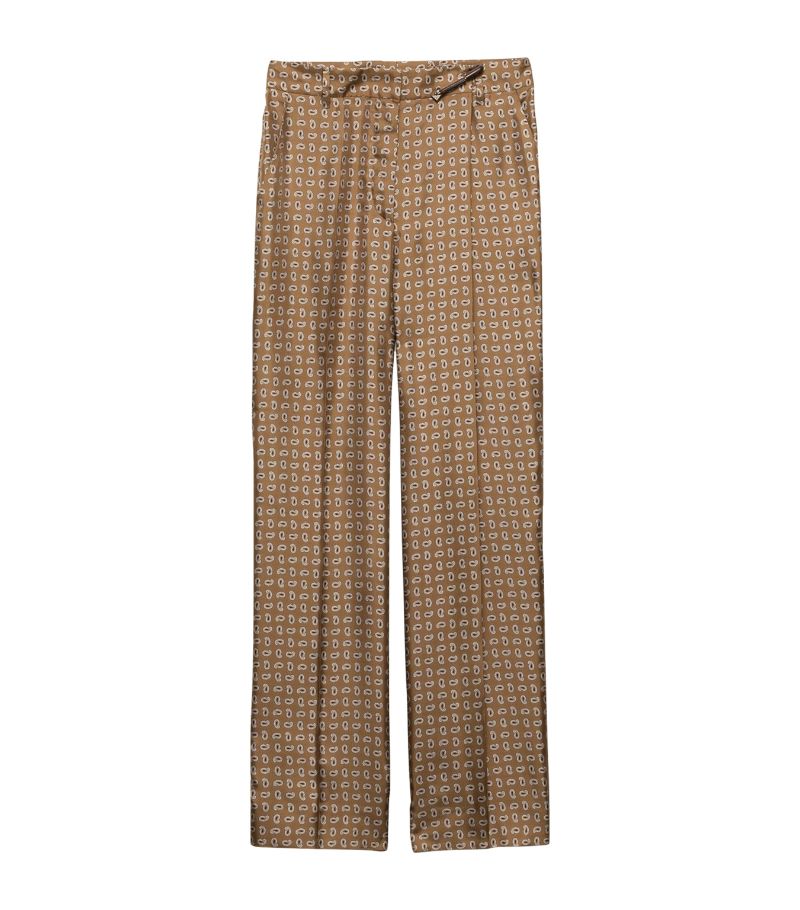 Prada Prada Silk Twill Printed Trousers