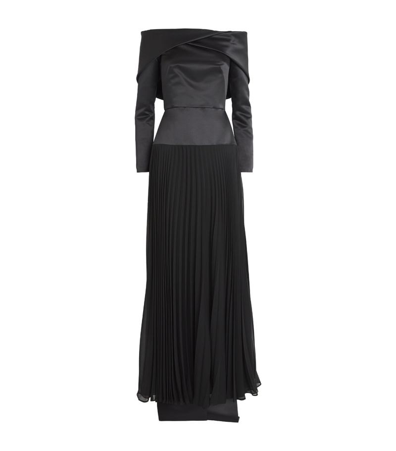 E.Stott E. Stott Satin Pleated Honour Gown