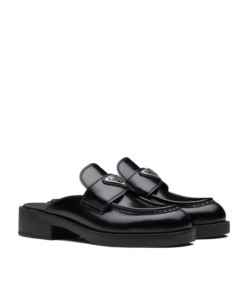 Prada Prada Brushed Leather Mules 40