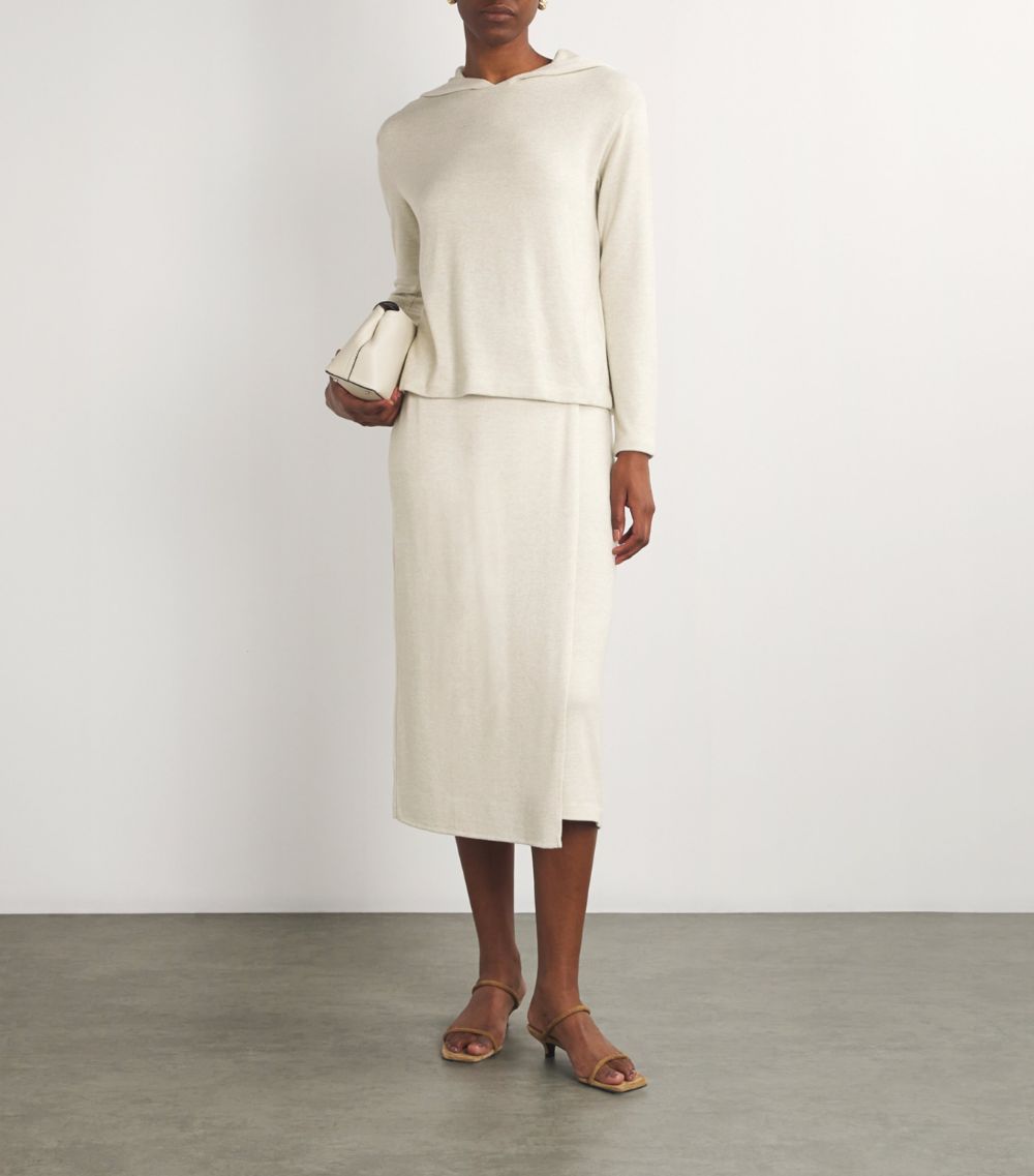 Vince Vince Knitted Mock-Wrap Midi Skirt