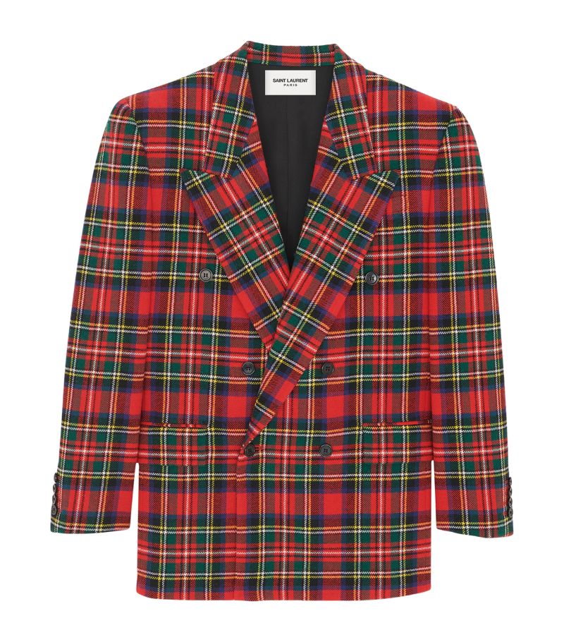 Saint Laurent Saint Laurent Wool Oversized Tartan Blazer