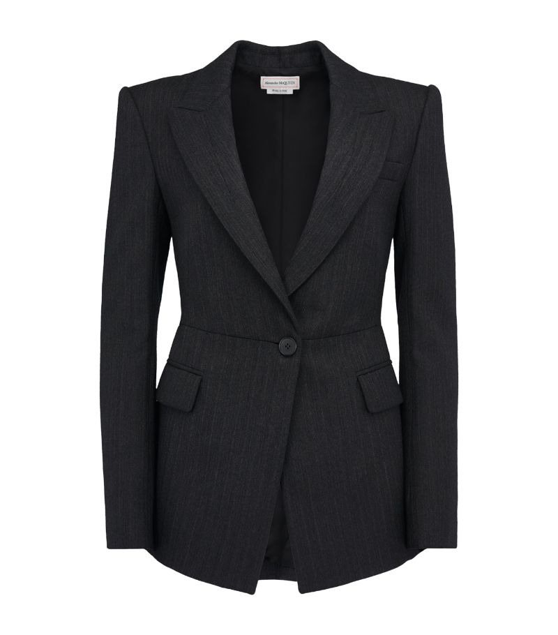 Alexander McQueen Alexander Mcqueen Pinstripe Single-Breasted Blazer