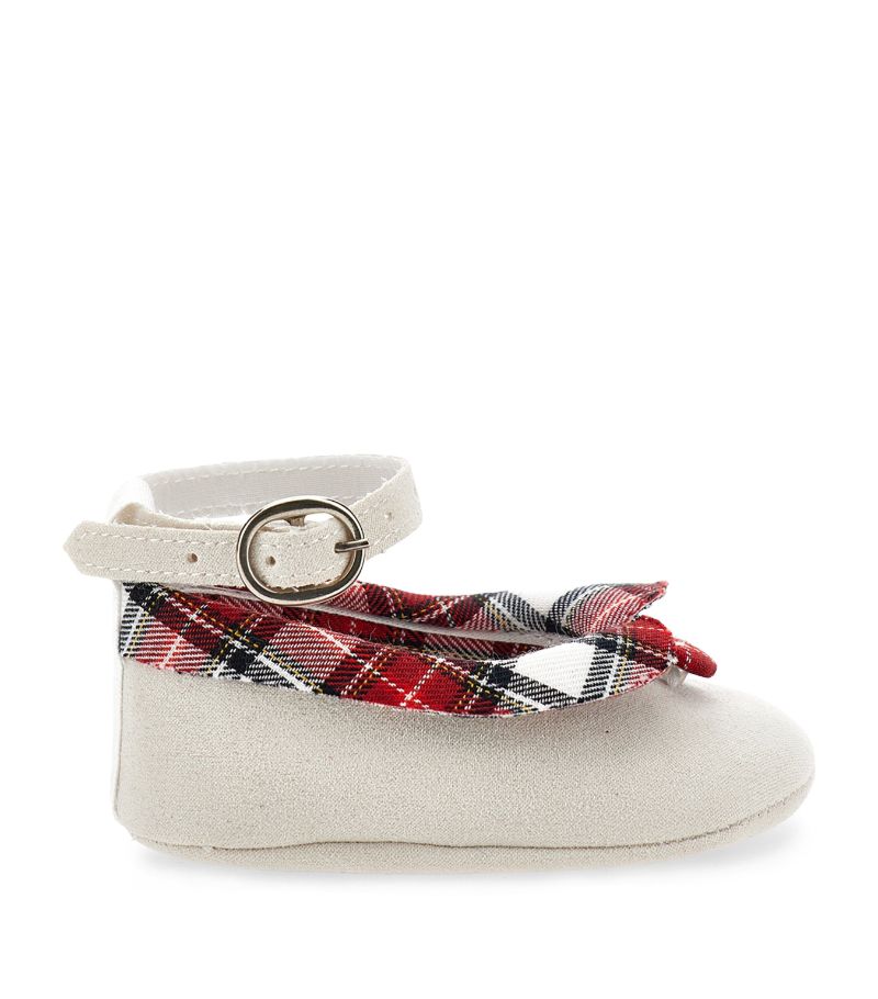 Monnalisa Monnalisa Tartan-Trim Ballet Shoes