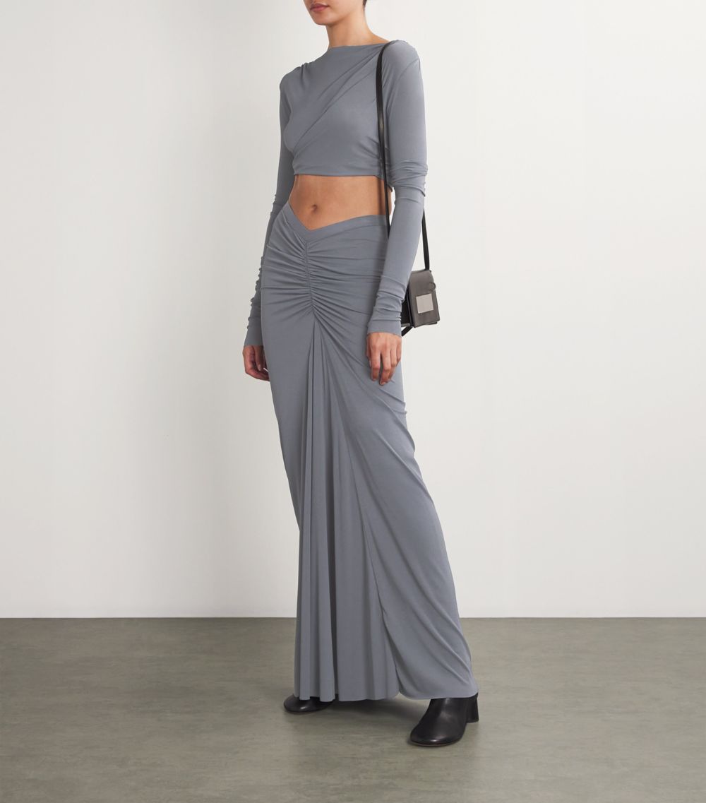 Rick Owens Rick Owens Ruched Jade Crop Top