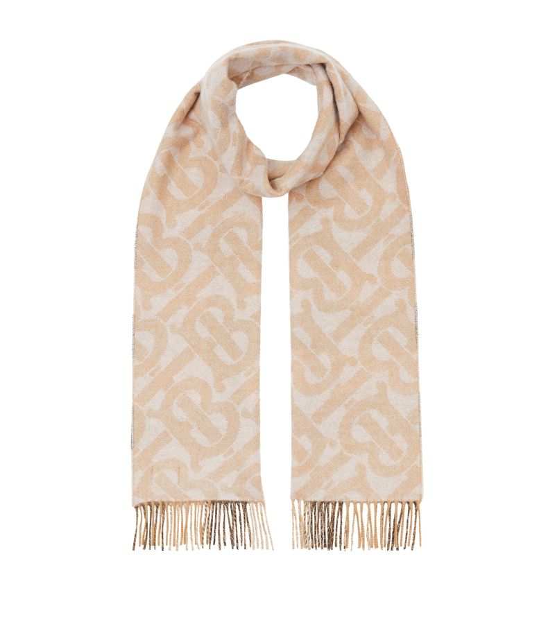 Burberry Burberry Cashmere Reversible Check And Tb Monogram Scarf