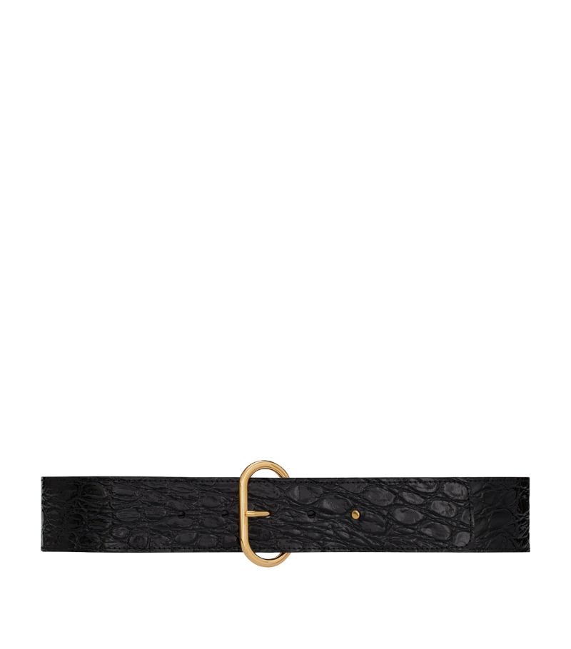 Saint Laurent Saint Laurent Croc-Embossed Belt