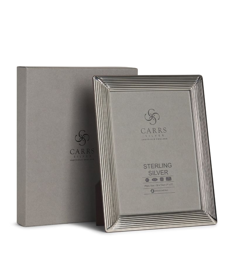 Carrs Silver Carrs Silver Sterling Silver Fluted Photo Frame With Wood Back (6" X 4")